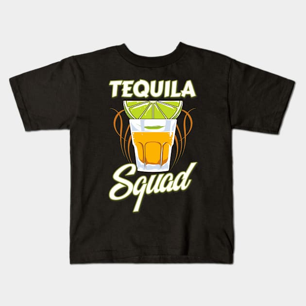 Cute & Funny Tequila Squad Margarita Drinking Kids T-Shirt by theperfectpresents